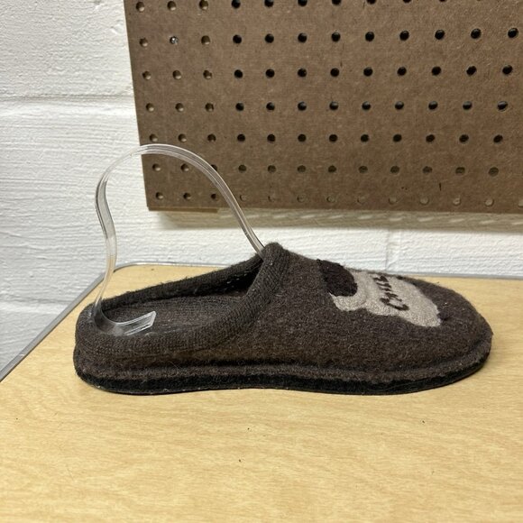Haflinger Slippers Coffee Shop Womens 39 8.5-9 Brown Wool Slip On House Shoe - Picture 5 of 8